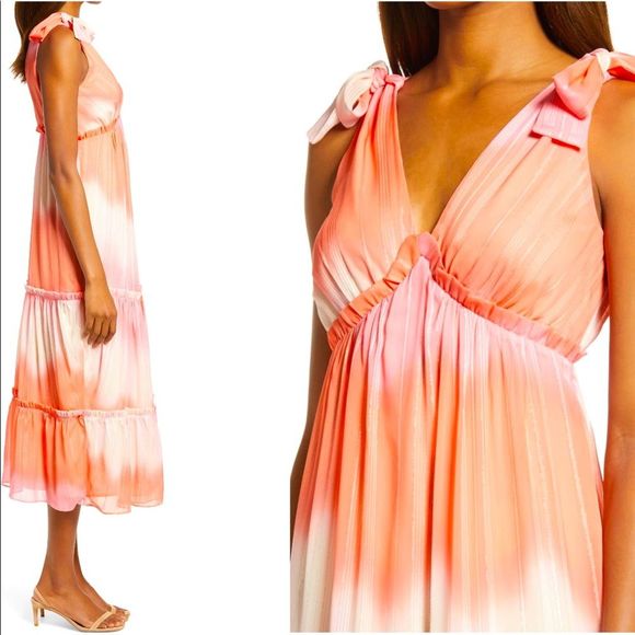 Adelyn Rae Tie Dye Chiffon Midi Dress - Picture 4 of 12